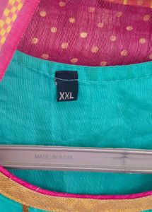 Teal &amp; Pink Kurta With Duppata XXL