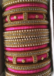 Pink & Gold Bangle Set
