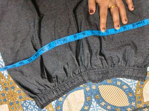 Grey Linen Capri In 34 Waist For Women