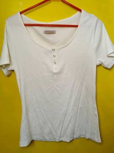 White Top With Buttons