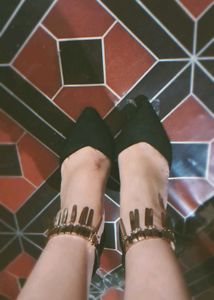 Black Heels with Ankle Detail