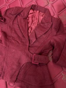 mehroon Peplum Blazer