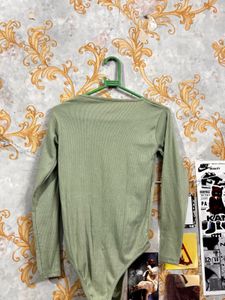 Olive green bodysuit for women