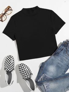 Shein black crop tee