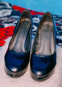 Girls Stylish Party Wear Heels Black