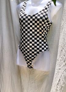 I. Checkered Bodysuit