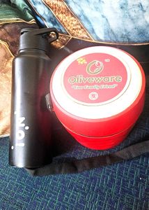 Microwave safe Lunch Box + Stainless steel Bottle