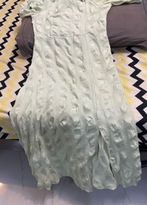 Mint Green Puff Sleeve Dress