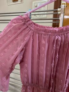 Pink Off-Shoulder Top-Dress