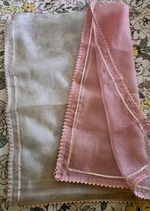 Elegant Pink & Light Blue Dupatta