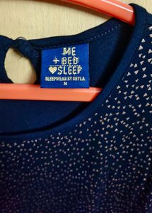 Navy Blue Patterned Top