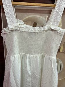 Stylish White Knee Length Dress For Women’s/Girls