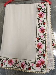 Stitched Embroidered Suit With Salwar And Dupatta