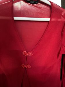 Red Dolly Button-Up Top