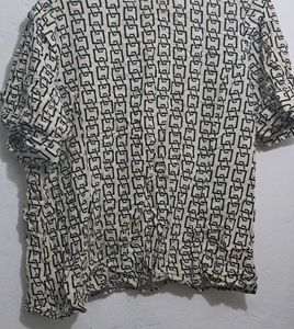 Chain Print Short Sleeve Blouse