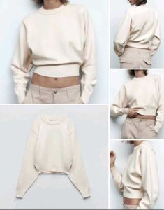 Zara Cream Cropped Sweater