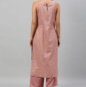 Dusty Rose Printed Kurta Palazzo Set