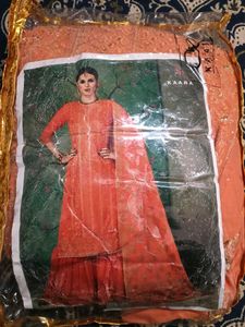 Peach Embroidered Kurta Set