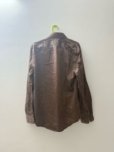 Brown Patterned Long Sleeve Shirt