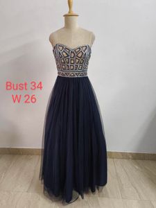 Elegant Navy Blue Gown