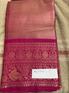 Elegant Pink Silk Saree
