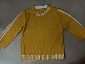 Yellow Mustardish Fitted Crop Top