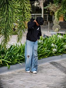 Statement Denim &amp; Graphic Hoodie All size Availabl