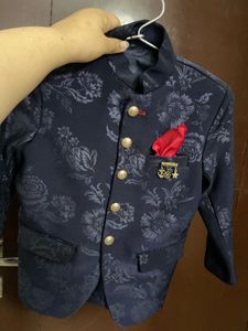 Boys&#39; Navy Floral Blazer