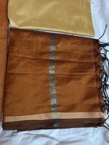 Brown Banarasi Dress Material