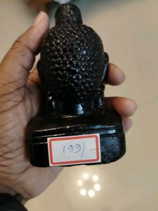 Serene Black Buddha Head Statue