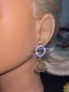 Golden Jhumka Earring Set