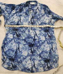 Blue Shibori Print Top