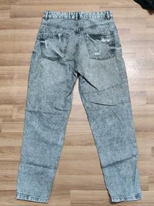 Trendy Distressed Gray Denim Jeans
