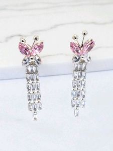 Butterfly Rhinestone Dangle Earrings