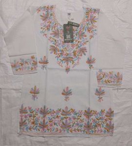 White Embroidered Tunic Top