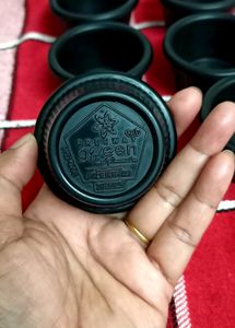 6 Black Plastic Condiment Cups