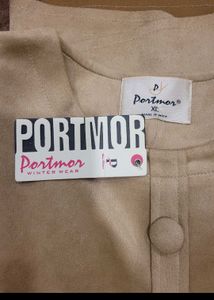 Suede Leather Elegant Tan Dress For Winter