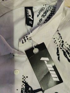 Skeleton Print Button-Down Shirt