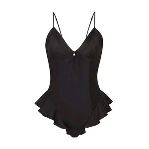 Black Frill Bodysuit