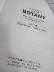 Botany Plus One Hand Book For SCERT &amp; CBSE