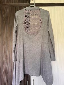 Straight Full Sleeve Grey Shrug