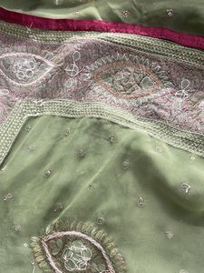 Green Heavy Handwork Saree