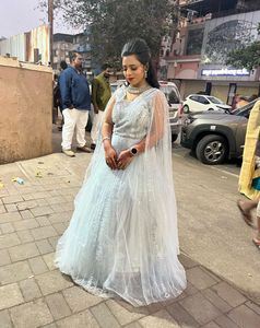 Powder Blue Elegant Party Gown