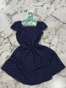 Navy Polka Dot Mini Dress