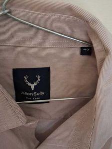 Light Tan Striped Button-Down Shirt