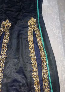 Elegant Black-Blue Embroidered Salwar Suit