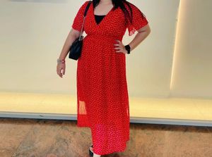 Red Polka Dot Maxi Dress