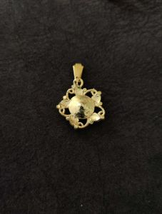 Vintage Gold Tone Pink Stone Pendant
