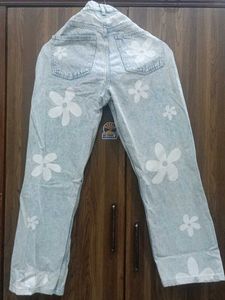 Floral Print Jeans