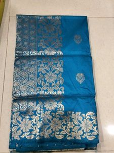 Blue Banarasi Silk Saree